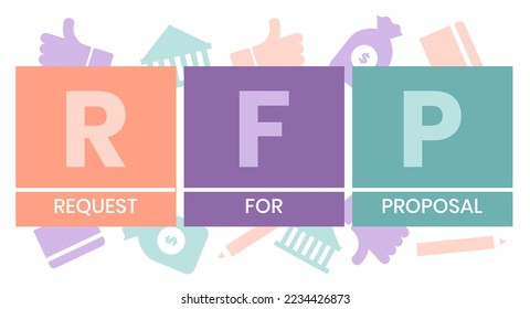 RFP - Request For Proposal. acronym, business concept. Vector infographic illustration for presentations, sites, reports, banners