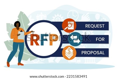 RFP - Request For Proposal. acronym, business concept. Vector infographic illustration for presentations, sites, reports, banners