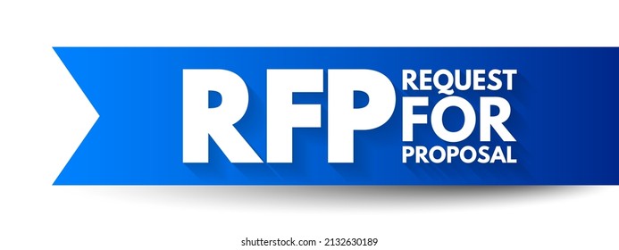 Solicitud de propuesta de la RFP - documento que solicita la propuesta y que se formula mediante un proceso de licitación, acrónimo concepto de texto fondo