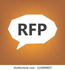RFP (Request For Proposal) written on speech bubble- vector illustration