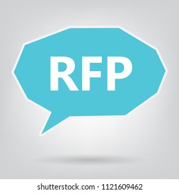 RFP (Request For Proposal) written on speech bubble- vector illustration