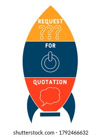 RFQ - request for quotation. acronym business concept. vector illustration concept with keywords and icons. lettering illustration with icons for web banner, flyer, landing page, presentation