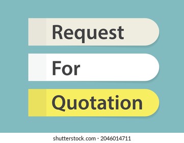 RFQ Request For Quotation written on memory sticky notes- vector illustration