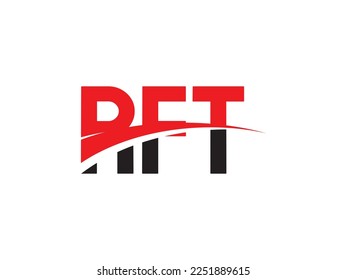 Ilustración del vector de diseño del logotipo inicial de la letra RFT