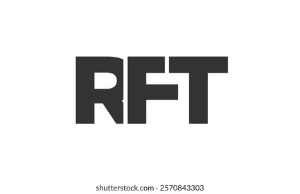 RFT logo design template with strong and modern bold text. Initial based vector logotype featuring simple and minimal typography. Trendy company identity ideal for businesses brand presence.