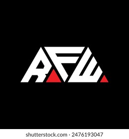 Diseño del logotipo de la letra del triángulo de RFW con forma de triángulo. Monograma de diseño de logotipo de triángulo RFW. Plantilla de logotipo de Vector de triángulo RFW con color rojo. RFW logo triangular Diseño simple, elegante y lujoso.