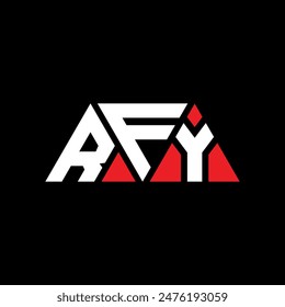 RFY triangle letter logo design with triangle shape. RFY triangle logo design monogram. RFY triangle vector logo template with red color. RFY triangular logo Simple, Elegant, and Luxurious design.