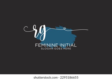 RG beauty monogram and elegant logo design handwriting logo of initial signature, wedding, fashion, floral and botanical with creative template.