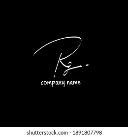 Rg black background handwritten logo