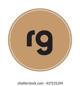 rg brown letters ,abstract background logo, design identity in circle, alphabet letter