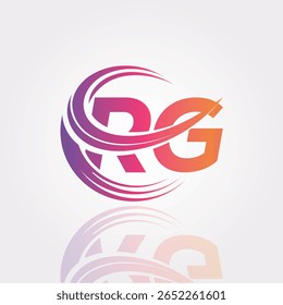 RG Creative Gradient Swirl Monogram Logo – Modern Abstract Letter mark Design for Professional Branding and Digital Identity
