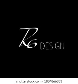 RG Design handwritten logo for identity black background