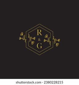 RG elegant wedding initial logo in high quality professional design that will print well across any print media