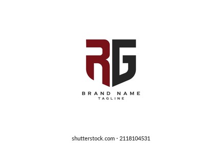 RG, GR, Abstract initial monogram letter alphabet logo design