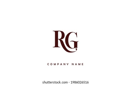 RG, GR Alphabet Letters Logo Monogram