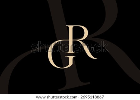 RG or GR letter logo icon design. Classic style luxury initials monogram.