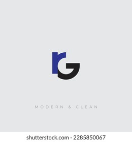 Letras RG o GR diseño de logotipo creativo moderno y limpio
