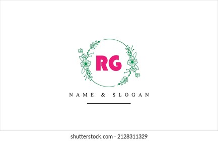 Abstrakte Buchstaben RG, GR, R, G Logo-Monogramm