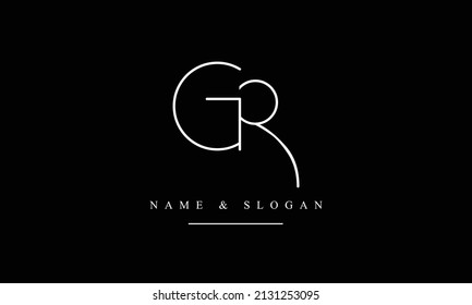 Abstrakte Buchstaben RG, GR, R, G Logo-Monogramm