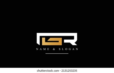 Monograma del logotipo de las letras abstractas RG, GR, R, G