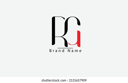 RG GR R G Modelo de monograma abstracto del logotipo del vector