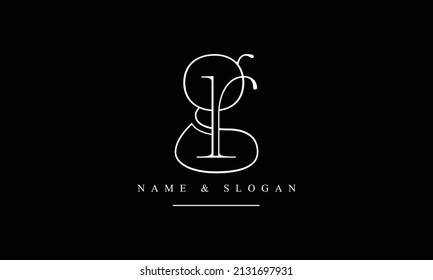 Abstrakte Buchstaben RG, GR, R, G Logo-Monogramm