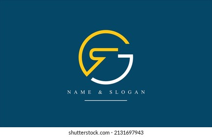 Abstrakte Buchstaben RG, GR, R, G Logo-Monogramm