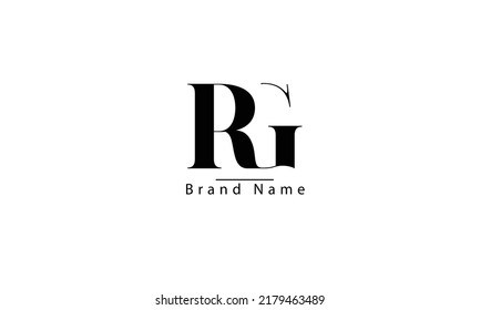 RG GR R G abstract vector logo monogram template