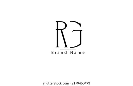 RG GR R G abstract vector logo monogram template