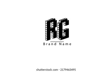 RG GR R G Modelo de monograma abstracto del logotipo del vector