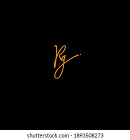Rg logotipo escrito a mano para identidad