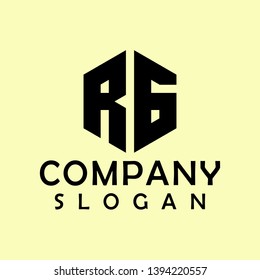 rg hexagon logo abstract colour