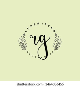 RG Initial beauty floral logo template