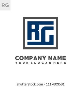 RG initial box letter logo template vector