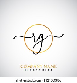 RG Initial Handwriting logo template vector