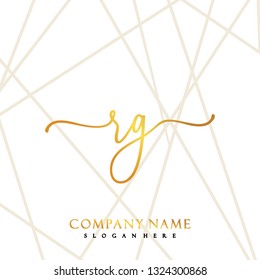 RG Initial Handwriting logo template vector