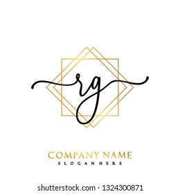 RG Initial Handwriting logo template vector