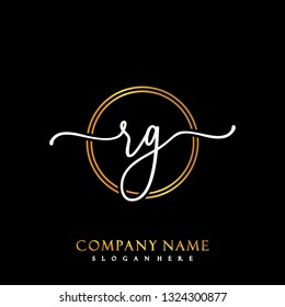 RG Initial Handwriting logo template vector