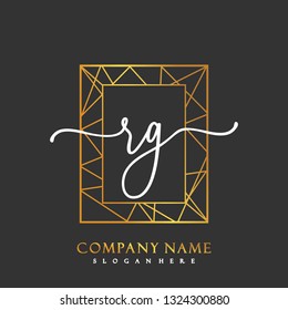 RG Initial Handwriting logo template vector