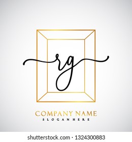 RG Initial Handwriting logo template vector