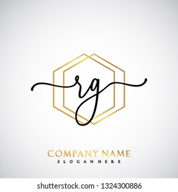RG Initial Handwriting logo template vector