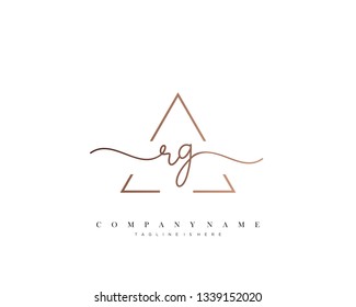 RG initial handwriting logo template vector