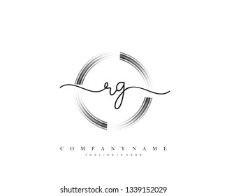 RG initial handwriting logo template vector
