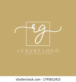 RG Modelo de logotipo de escritura manual inicial vector