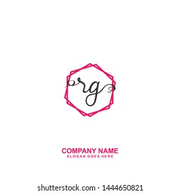 RG Initial handwriting logo vector