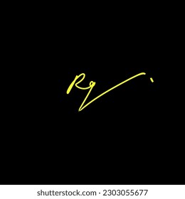 Rg Firma De Escritura A Mano Inicial Vector De Logotipo Monograma