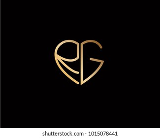 RG initial heart shape gold colored logo