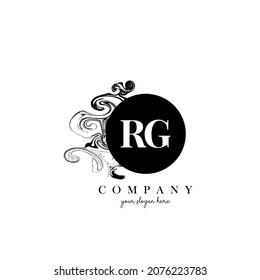 RG Initial Letter Logo Design with Ink Cloud Flowing Texture Vector.