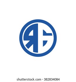 RG initial letters circle business logo blue