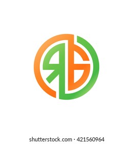 RG initial letters looping linked circle logo orange green